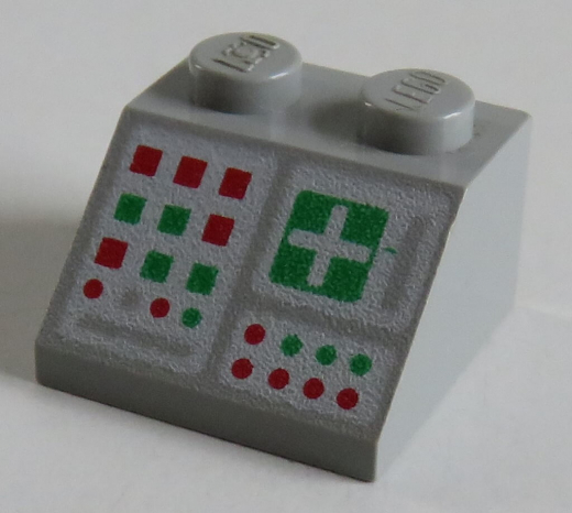 LEGO - Dachstein/Slope 45 2 x 2 bedruckt mit Classic Space Motiv, hellgrau # 3039p34