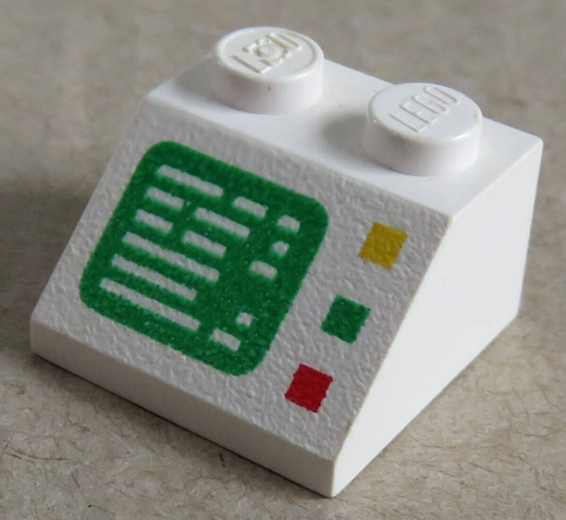 LEGO - Dachstein/Slope 45 2 x 2 bedruckt m. Computer Bildschirm, weiß #3039p23