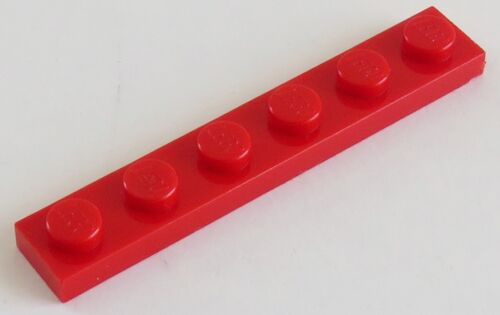 LEGO - Platte / Plate 1 x 6 (12 Stück), rot # 3666