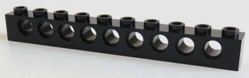LEGO Technic - Stein / Brick 1 x 10 ( 2 Stück ), 9 Löcher, schwarz # 2730