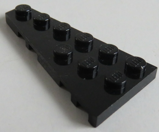 LEGO - Platte / Plate 6 x 3 links (4 Stück), schwarz # 54384