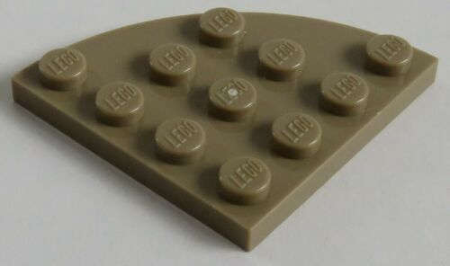LEGO - Platte / Plate, Ecke 4 x 4 rund (4 Stück), dunkelbeige # 30565