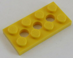 LEGO Technic - Platte / Plate 2 x 4 mit 3 Löchern (6 Stück), gelb # 3709b