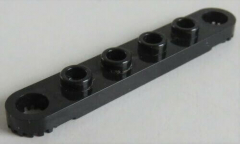 LEGO Technic - 2 x Platte / Plate 1 x 6 mit Loch am Ende u. Zahnung, schwarz # 4262