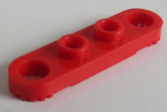 LEGO Technic - Platte / Plate 1 x 4 (2 Stück), gezahnt, rot # 4263