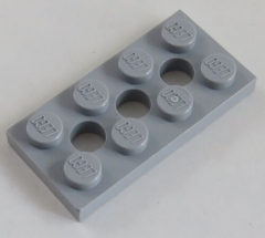 LEGO Technic - Platte / Plate 2 x 4 mit 3 Löchern (6 St.), hell blaugrau # 3709b