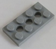 LEGO Technic - Platte / Plate 2 x 4 mit 3 Löchern (6 St.), hellgrau # 3709b