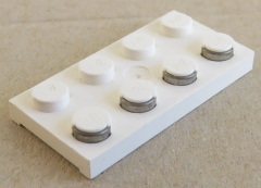 LEGO Electric - Leiter / Kontakt Platte 2 x 4, weiß # 4757