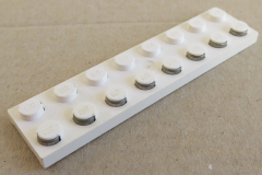 LEGO Electric - Leiter / Kontakt Platte 2 x 8, weiß # 4758