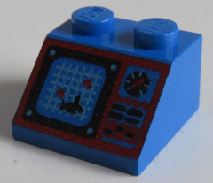 LEGO - Dachstein / Slope 45 2 x 2 bedruckt mit Aquazone Motiv, blau # 3039pb019