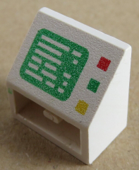 LEGO - Dachstein/Slope 45 2 x 2, invers bedruckt m. Computer Bildschirm, weiß # 3660p01