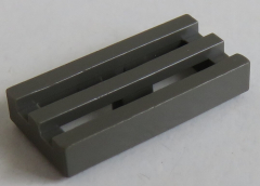 LEGO - Fliese / Tile - Grill / Gitter 1 x 2 (10 Stück) , dunkelgrau # 2412b