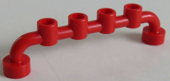 LEGO Stab / Bar 1 x 6 mit geschl. Noppen (4 Stück), Absperrung, rot # 6140