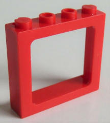 LEGO - Rahmen / Frame Fensterrahmen 1 x 4 x 3 Zug, rot # 6556