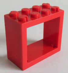 LEGO - Rahmen / Frame Fensterrahmen 2 x 4 x 3 (2 Stück), rot # 4132