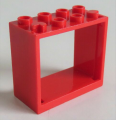 LEGO - Rahmen / Frame Fensterrahmen 2 x 4 x 3 (2 Stück), rot # 60598