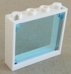 LEGO - Fenster / Window, weiß mit Fenster Glas, trans hellblau # 60594 / 60603