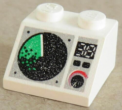 LEGO - Dachstein / Slope 45  2 x 2 bedruckt Radar Schirm, weiß # 3039px5