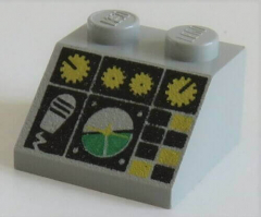 LEGO - Dachstein / Slope 45  2 x 2 bedruckt Flugkontrolle, hellgrau # 3039pc5