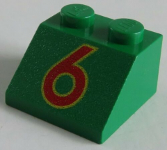LEGO - Dachstein / Slope 45  2 x 2 bedruckt rote 6, grün # 3039pb011