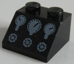 LEGO - Dachstein / Slope 45  2 x 2 bedruckt mit Schaltpult, schwarz # 3039px6
