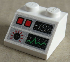 LEGO - Dachstein / Slope 45  2 x 2 bedruckt Kontroll Monitor, weiß # 3039px37