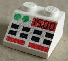 LEGO - Dachstein / Slope 45  2 x 2 bedruckt Anzeige Pult, weiß # 3039px4