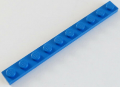 LEGO - Platte / Plate 1 x 10 (8 Stück), blau # 4477