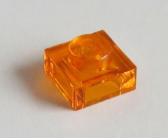 LEGO - Platte / Plate 1 x 1 (10 Stück), transparent orange # 3024