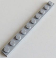 LEGO - Platte / Plate 1 x 10 (4 Stück), hell blaugrau # 4477