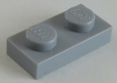 LEGO - Platte / Plate 1 x 2 (15 Stück), hell blaugrau # 3023