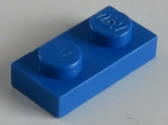 LEGO - Platte / Plate 1 x 2 (20 Stück), blau # 3023