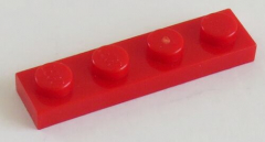 LEGO - Platte / Plate 1 x 4 (12 Stück), rot # 3710