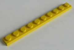 LEGO - Platte / Plate 1 x 10 (4 Stück), gelb # 4477