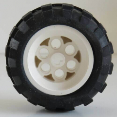LEGO Technic - Reifen / Tire 56 x 30 R Ballon mit Felge, weiß # 6595c01