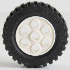 LEGO Technic- Reifen / Tire 13 x 24 mit Felge, weiß # 2695c01