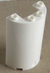 LEGO - 2 x Zylinder / Cylinder halb 2 x 4 x 5 mit Ausschnitt, weiß # 85941