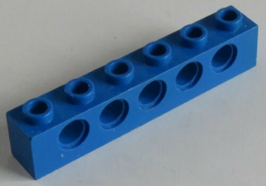 LEGO Technic - Stein / Brick 1 x 6 ( 4 Stück ), 5 Löcher, blau # 3894