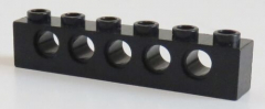 LEGO Technic - Stein / Brick 1 x 6 ( 4 Stück ), 5 Löcher, schwarz # 3894