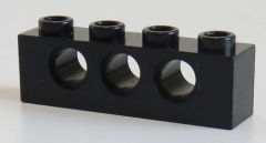 LEGO Technic - Stein / Brick 1 x 4 (4 Stück ), 3 Löcher, schwarz # 3701