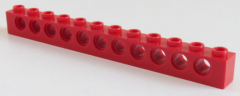 LEGO Technic - Stein / Brick 1 x 12 ( 2 Stück ), 11 Löcher, rot # 3895