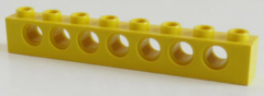 LEGO Technic - Stein / Brick 1 x 8 (2 Stück), 7 Löcher, gelb # 3702