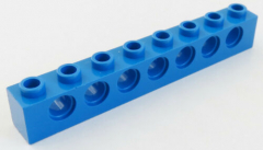 LEGO Technic - Stein / Brick 1 x 8 (2 Stück), 7 Löcher, blau # 3702
