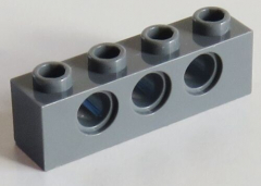 LEGO Technic - Stein / Brick 1 x 4 (4 Stück ), 3 Löcher, dunkel blaugrau # 3701