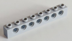 LEGO Technic - Stein / Brick 1 x 8 (2 Stück), 7 Löcher, hell blaugrau # 3702