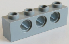 LEGO Technic - Stein / Brick 1 x 4 (4 Stück ), 3 Löcher, hellgrau # 3701