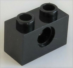 LEGO Technic - Stein / Brick 1 x 2 ( 10 Stück ), 1 Loch, schwarz # 3700