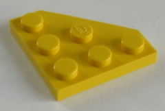 LEGO - Platte / Plate, Ecke 3 x 3 cut corner (4 Stück), gelb # 2450