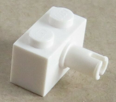 LEGO - Stein / Brick 1 x 2 mit Pin (10 Stück), weiß # 2458