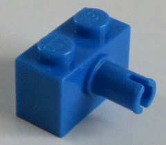 LEGO - Stein / Brick 1 x 2 mit Pin (10 Stück), blau # 2458